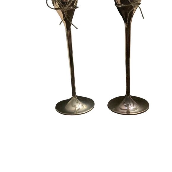 Pre Owned Vera Wang Wedgewood Love Knots Flutes Elevate Your Wedding Toast Set - Picture 7 of 11